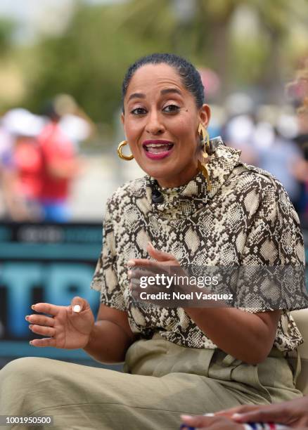 Tracee Ellis Ross visit 'Extra' at Universal Studios Hollywood on July 19, 2018 in Universal City, California.