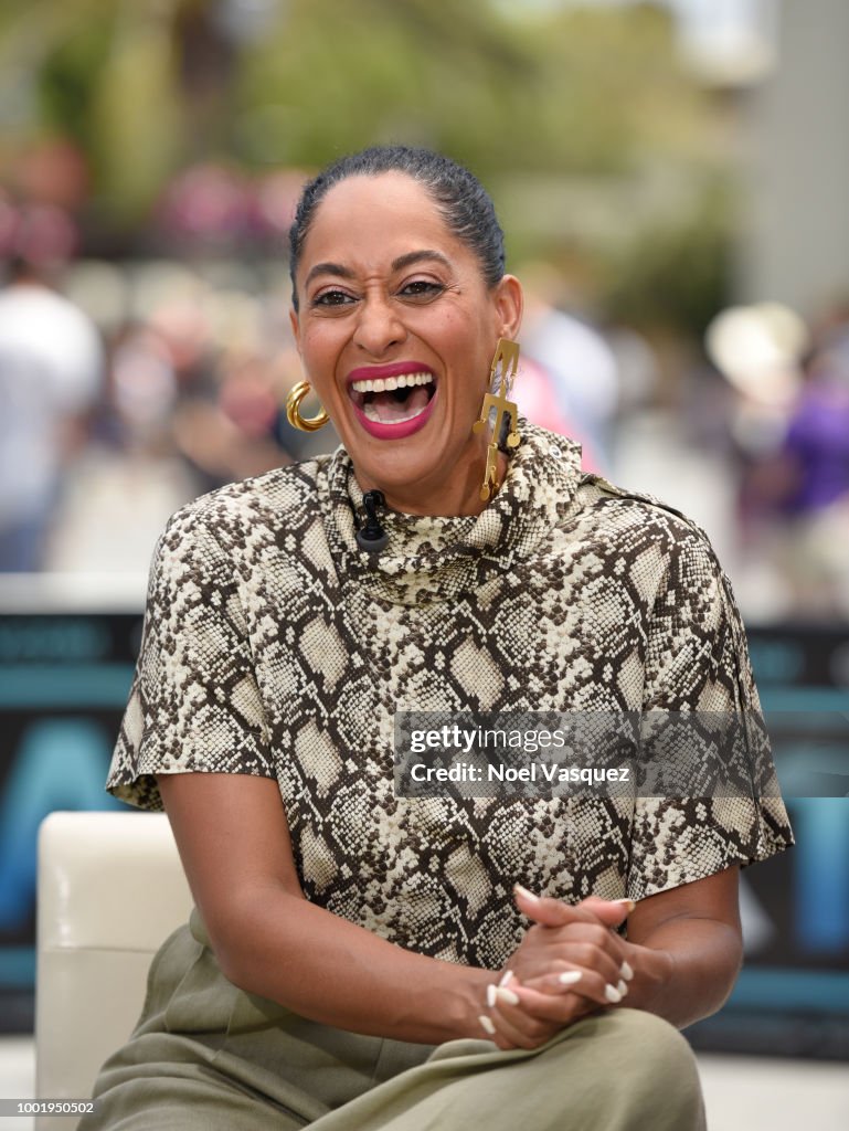 Tracee Ellis Ross visit 'Extra' at Universal Studios Hollywood on