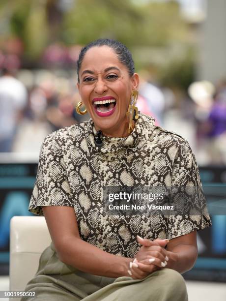 Tracee Ellis Ross visit 'Extra' at Universal Studios Hollywood on July 19, 2018 in Universal City, California.