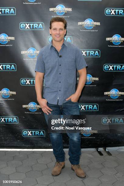 Peter Facinelli visits 'Extra' at Universal Studios Hollywood on July 19, 2018 in Universal City, California.