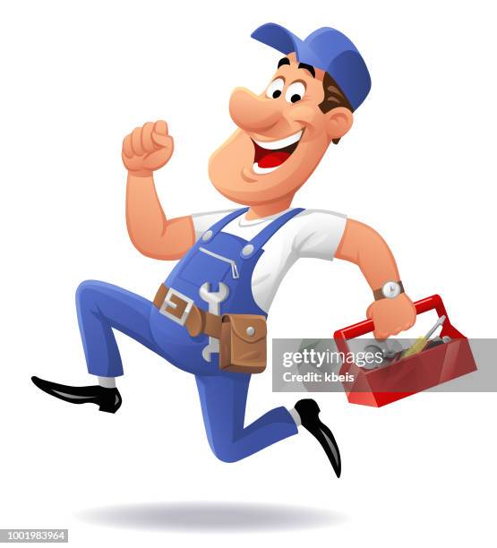 ilustraciones, imágenes clip art, dibujos animados e iconos de stock de reparador de corriente - plumber