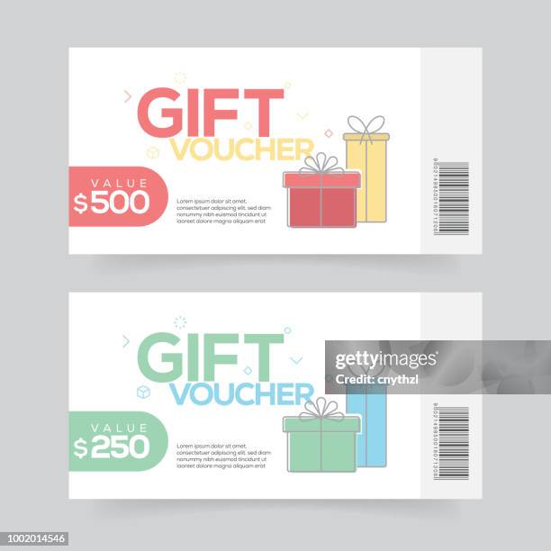 stockillustraties, clipart, cartoons en iconen met gift voucher coupon design - waardebon