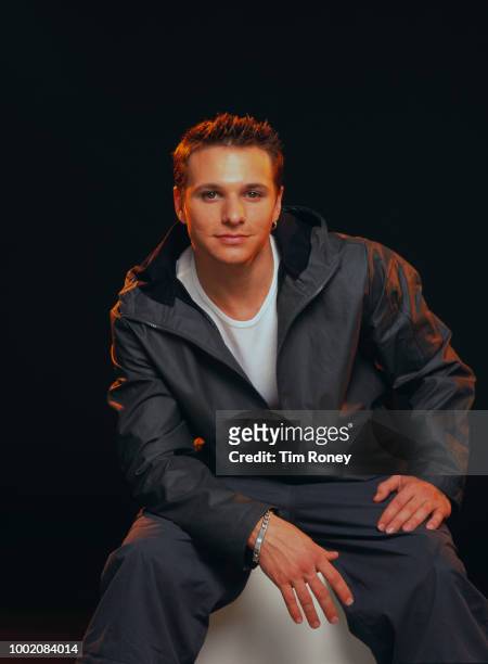 American singer and actor Drew Lachey of boy band 98 Degrees, circa 1995.