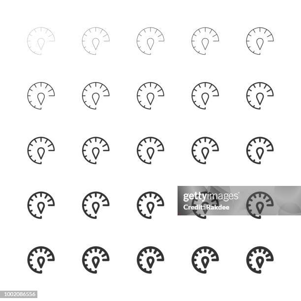 speed meter icons - multi line series - slow motion stock illustrations
