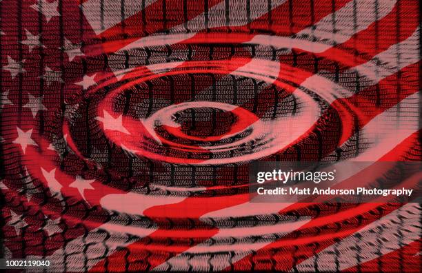 101010 data lines ripple with us flag - national security agency usa stock pictures, royalty-free photos & images