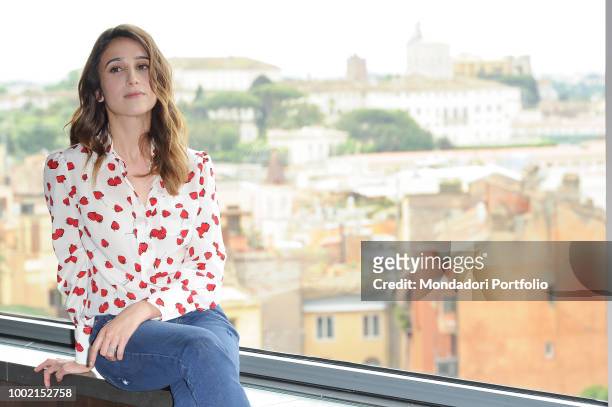Italian actress Silvia D'Amico attends the Hotel Gagarin movie photocall, on Eden Hotel terrace. Rome, May 22nd 2018