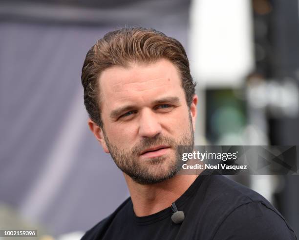 Milo Gibson visits 'Extra' at Universal Studios Hollywood on July 19, 2018 in Universal City, California.