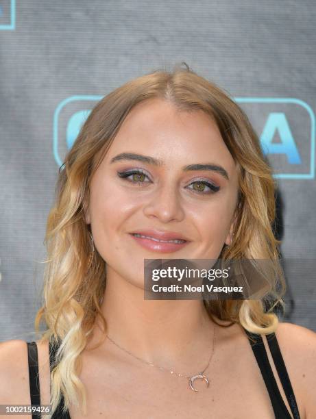 Jordan Hinson visits 'Extra' at Universal Studios Hollywood on July 19, 2018 in Universal City, California.