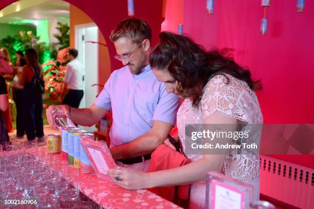 Guests attend the experiential pop-up "The Pop Shop By Vita Coco" at intimate launch party in SoHo on July 19, 2018 in New York City.