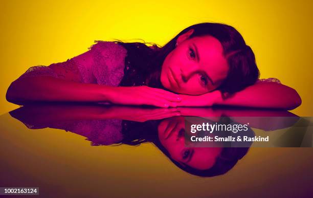 Eline Powell from Freeform's 'Siren' poses for a portrait in the Getty Images Portrait Studio powered by Pizza Hut at San Diego 2018 Comic Con at...