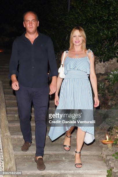 Andrea Ruggieri and Anna Falchi attend 2018 Ischia Global Film & Music Fest on July 19, 2018 in Ischia, Italy.