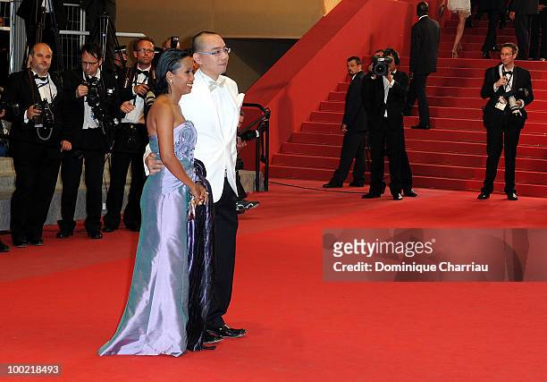Wallapa Mongkolprasert and Apichatpong Weerasethakul attends the 'Uncle Boonmee Who Can Recall His Past Lives' Premiere at the Palais des Festivals...