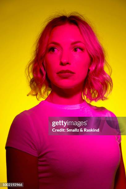 Perdita Weeks from CBS's 'Magnum, P.I.' poses for a portrait in the Getty Images Portrait Studio powered by Pizza Hut at San Diego 2018 Comic Con at...