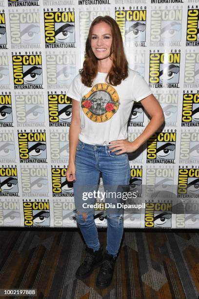 Kelly Overton attends SYFY'S 'Van Helsing' Press line during Comic-Con International 2018 at Hilton Bayfront on July 19, 2018 in San Diego,...