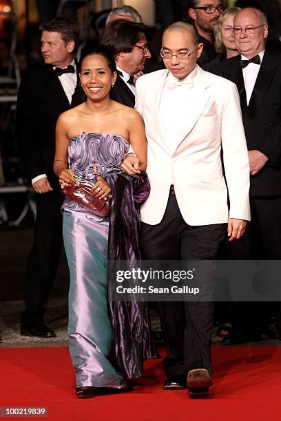 Actress Wallapa Mongkolprasert and Director Apichatpong Weerasethakul attend the 'Uncle Boonmee Who Can Recall His Past Lives' Premiere at the Palais...