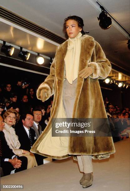 Veronica Webb models Calvin Klein circa 1989 in New York.