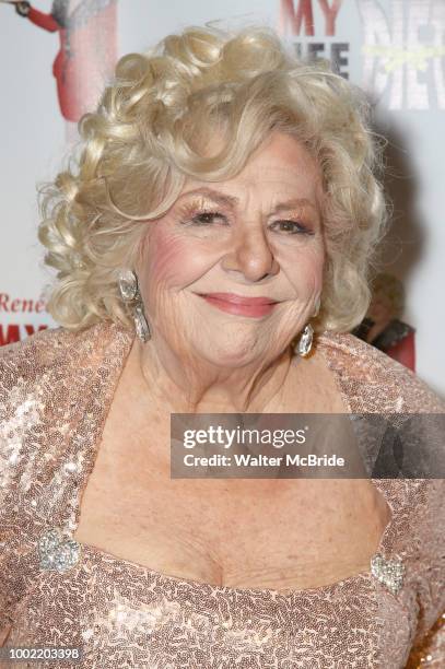 Renee Taylor backstage after a performance in 'My Life On A Diet' on July 19, 2018 at the Theatre at St. Clements in New York City.