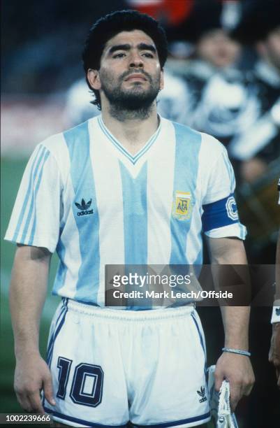 June 1990 - Naples - FIFA World Cup - Argentina v Romania - Diego Maradona of Argentina -