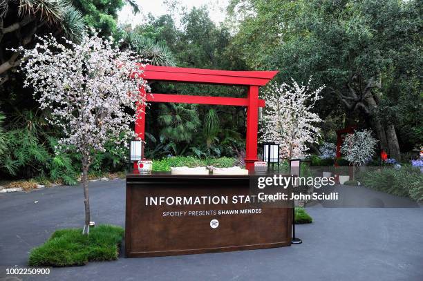 View of atmosphere at Shawn Mendes' special event in a private garden in Beverly Hills to celebrate his self titled album "Shawn Mendes"