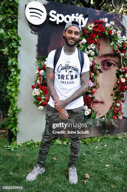 Romeo Lacoste attends Shawn Mendes' special event in a private garden in Beverly Hills to celebrate his self titled album "Shawn Mendes"