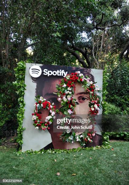 View of atmosphere at Shawn Mendes' special event in a private garden in Beverly Hills to celebrate his self titled album "Shawn Mendes"