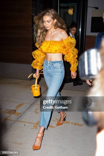 Gigi Hadid is seen in NoHo on July 19, 2018 in New York City.