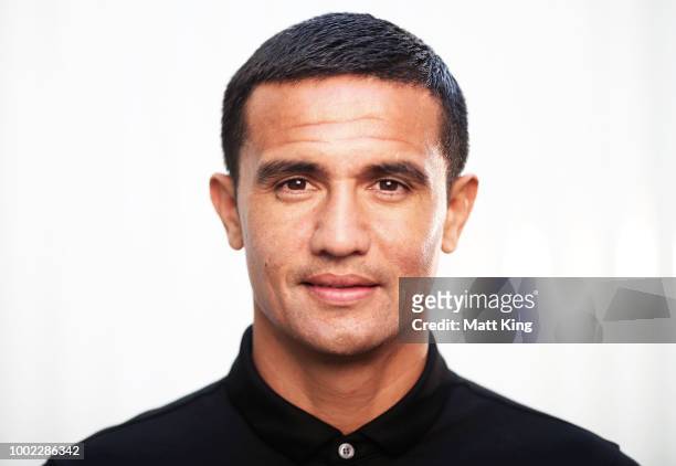 Tim Cahill poses during a press conference confirming his retirement from International football, at The Star on July 20, 2018 in Sydney, Australia.