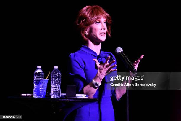 Comedian Kathy Griffin performs during her "Laugh Your Head Off" Tour at Dolby Theatre on July 19, 2018 in Hollywood, California.