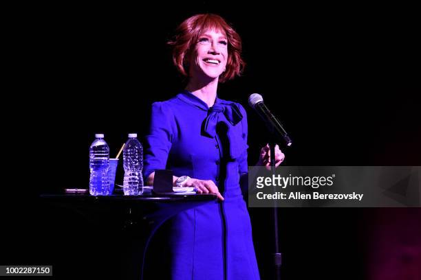 Comedian Kathy Griffin performs during her "Laugh Your Head Off" Tour at Dolby Theatre on July 19, 2018 in Hollywood, California.