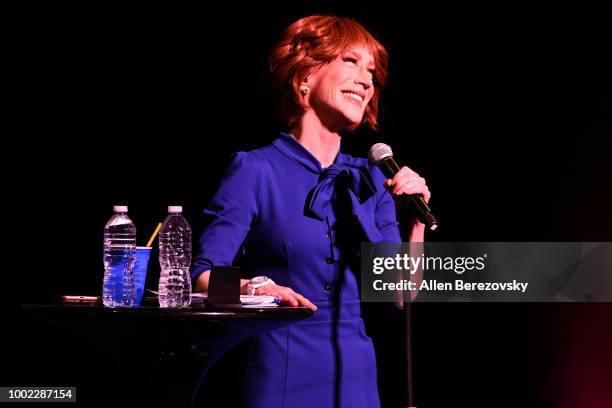 Comedian Kathy Griffin performs during her "Laugh Your Head Off" Tour at Dolby Theatre on July 19, 2018 in Hollywood, California.