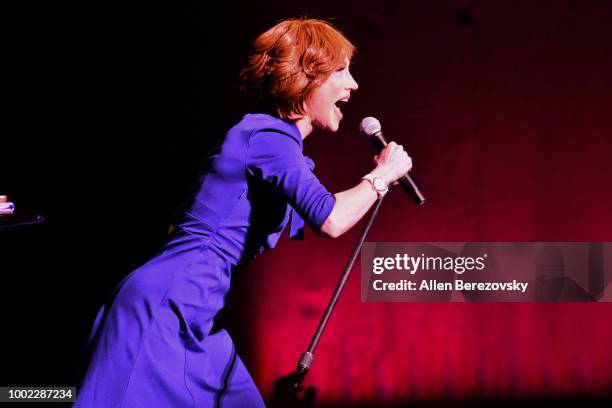 Comedian Kathy Griffin performs during her "Laugh Your Head Off" Tour at Dolby Theatre on July 19, 2018 in Hollywood, California.