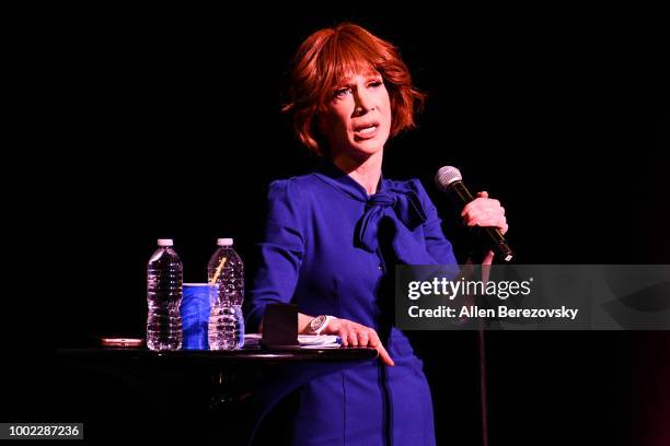 Comedian Kathy Griffin performs during her "Laugh Your Head Off" Tour at Dolby Theatre on July 19, 2018 in Hollywood, California.