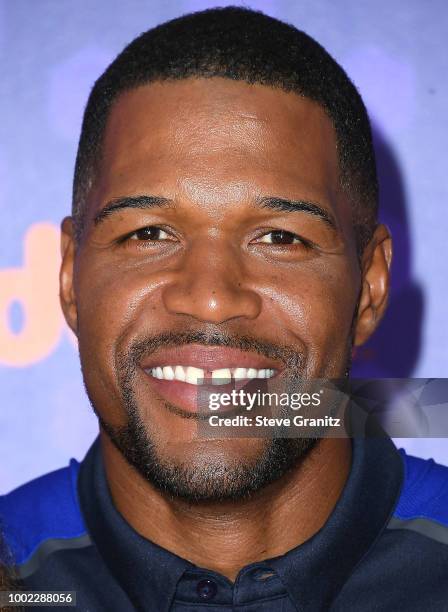 Michael Strahan arrives at the Nickelodeon Kids' Choice Sports Awards 2018 at Barker Hangar on July 19, 2018 in Santa Monica, California.