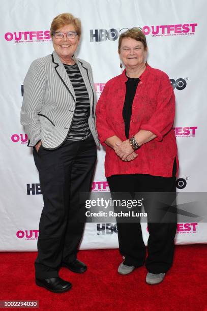 Sheila Kuehl and Tori Osborn attend the Outfest World Premiere Of "A Long Road To Freedom: The Advocate Celebrates 50 Years" at Samuel Goldwyn...