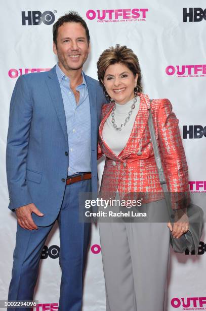 Gloria Allred and David Millbern attend the Outfest World Premiere Of "A Long Road To Freedom: The Advocate Celebrates 50 Years" at Samuel Goldwyn...