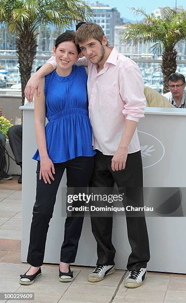 Actor Rudolf Frecska and actress Kitty Csikos attend the "Tender Son - The Frankenstein Project" Photo Call held at the Palais des Festivals during...