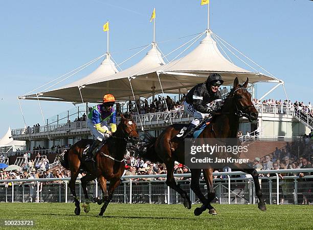 Trovare ridden by Philip Robinson wins The Family Fun on May 31st Stakes at Goodwood Maiden Stakes at Goodwood racecourse on May 22, 2010 in...