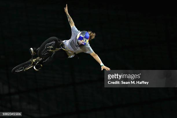 Coco Zurita of Chile competes in the BMX Vert Final event during the ESPN X-Games at U.S. Bank Stadium on July 19, 2018 in Minneapolis, Minnesota.