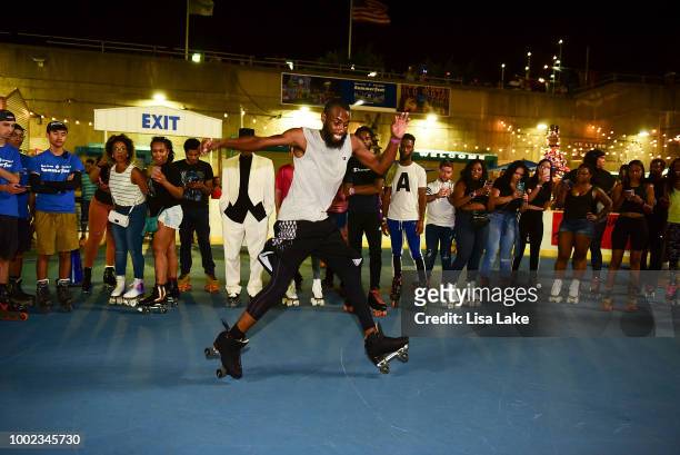 Guests skate during HBO's Mixtapes & Roller Skates at the Blue Cross RiverRink in Philadelphia, Pennsylvania on July 19, 2018 in Philadelphia,...