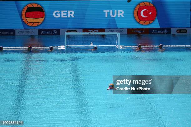 Match between Turkey and Germany, corresponding to the women group stage of the European Water Polo Championship, on 19th July in Barcelona, Spain. --