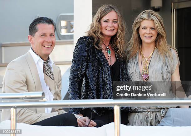 Fashion editor Stefano Tonchi, Eva Cavalli and Virginie Mouzat depart for Naomi Campbell's birthday party during the 63rd Annual International Cannes...