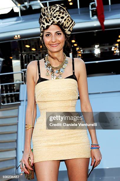 Giovanna Battaglia departs for Naomi Campbell's birthday party during the 63rd Annual International Cannes Film Festival on May 22, 2010 in Cannes,...