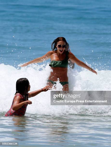 Paula Echevarria and her daughter Daniella Bustamante are seen on July 19, 2018 in Cadiz, Spain.