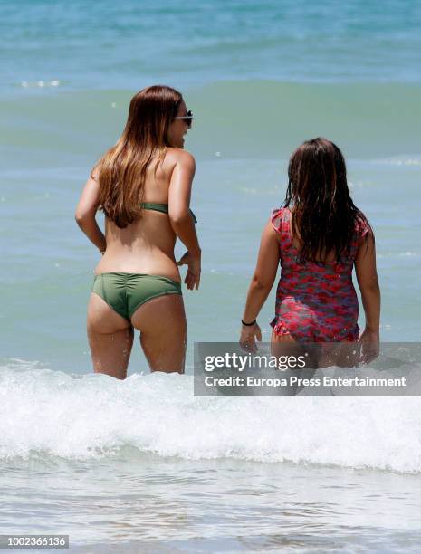 Paula Echevarria and her daughter Daniella Bustamante are seen on July 19, 2018 in Cadiz, Spain.