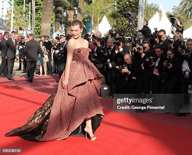 Milla Jovovich attends "The Exodus - Burnt By The Sun 2" Premiere held at the Palais des Festivals during the 63rd Annual International Cannes Film...