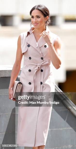 Meghan, Duchess of Sussex visits The Nelson Mandela Centenary Exhibition at the Southbank Centre on July 17, 2018 in London, England. The exhibition...