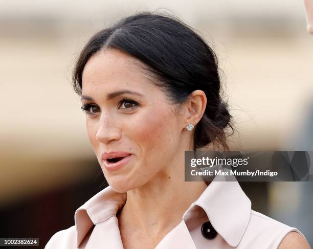 Meghan, Duchess of Sussex visits The Nelson Mandela Centenary Exhibition at the Southbank Centre on July 17, 2018 in London, England. The exhibition...