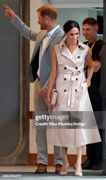 Meghan, Duchess of Sussex and Prince Harry, Duke of Sussex visits The Nelson Mandela Centenary Exhibition at the Southbank Centre on July 17, 2018 in...