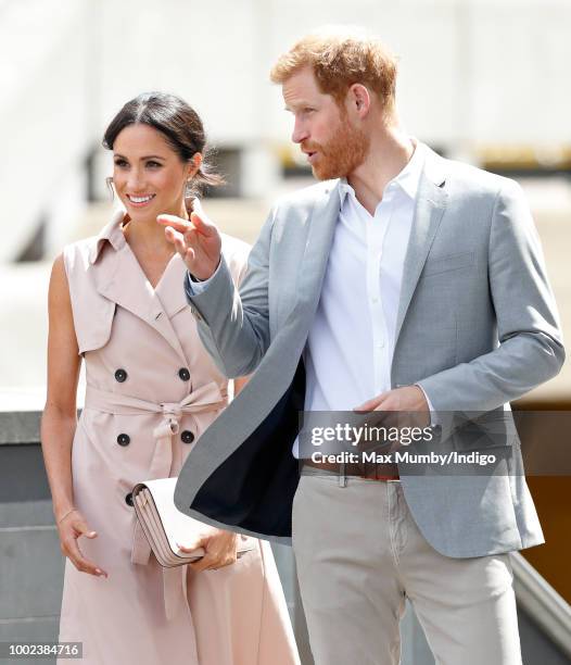 Meghan, Duchess of Sussex and Prince Harry, Duke of Sussex visits The Nelson Mandela Centenary Exhibition at the Southbank Centre on July 17, 2018 in...