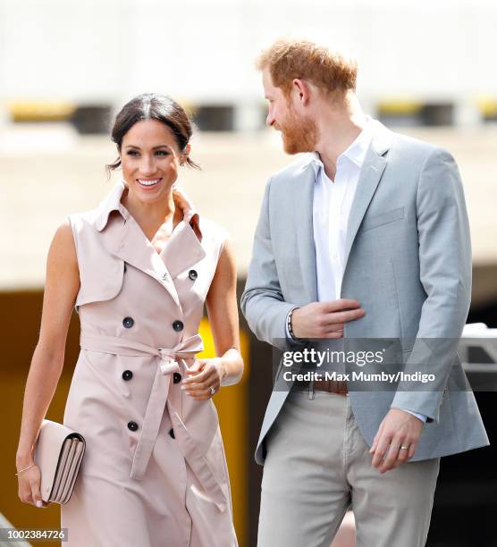 Meghan, Duchess of Sussex and Prince Harry, Duke of Sussex visits The Nelson Mandela Centenary Exhibition at the Southbank Centre on July 17, 2018 in...